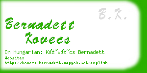 bernadett kovecs business card